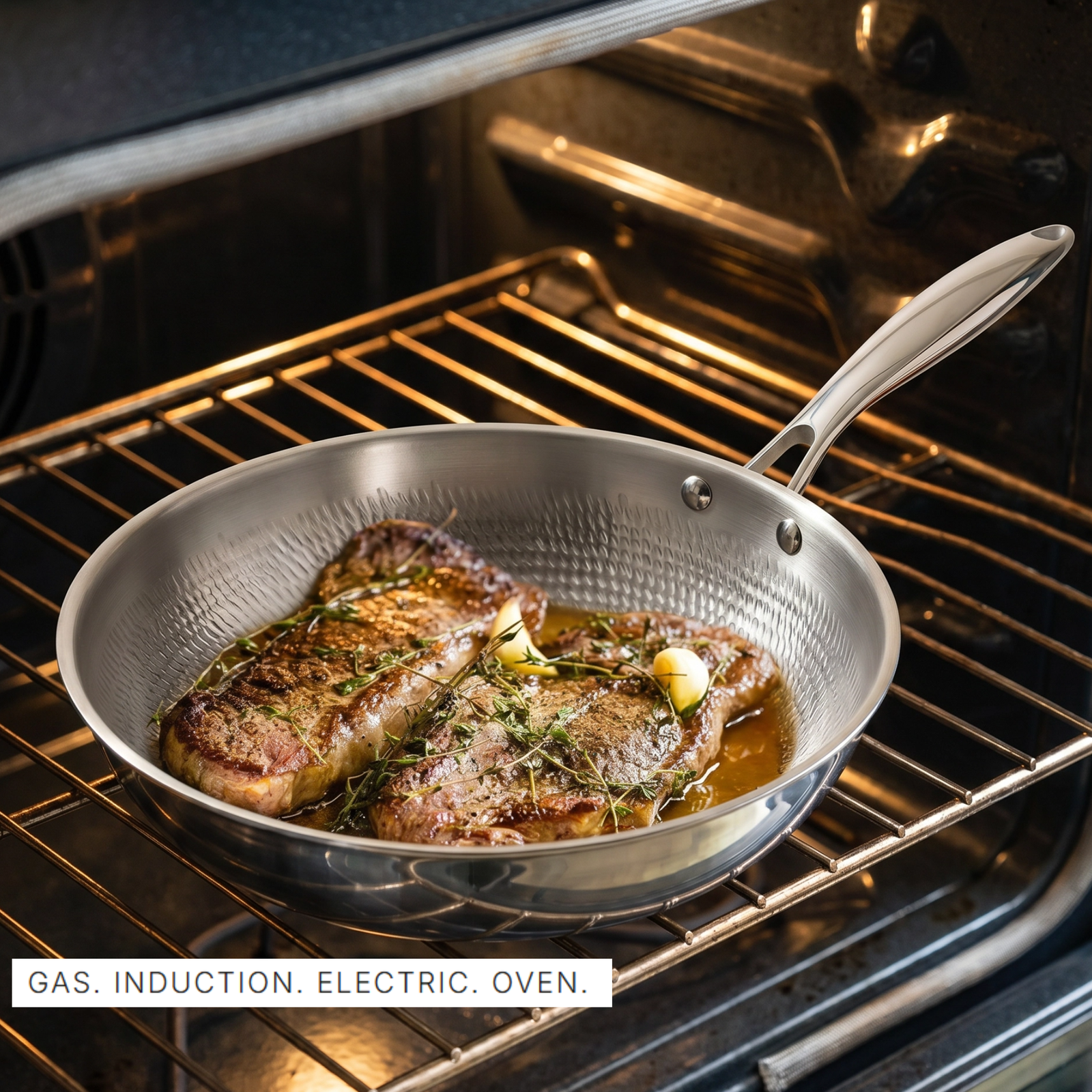 RESH 3-Ply Titanium Frying Pan – Hammered Surface, 100% Titanium, No PFAS/PTFE/PFOA Naturally Non-stick pan
