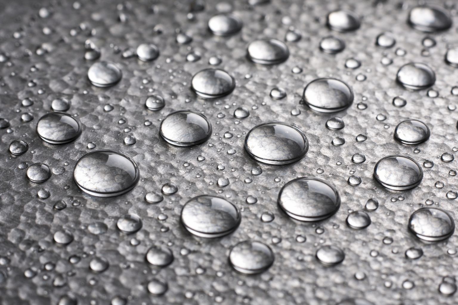 Water beads. The surface holds.